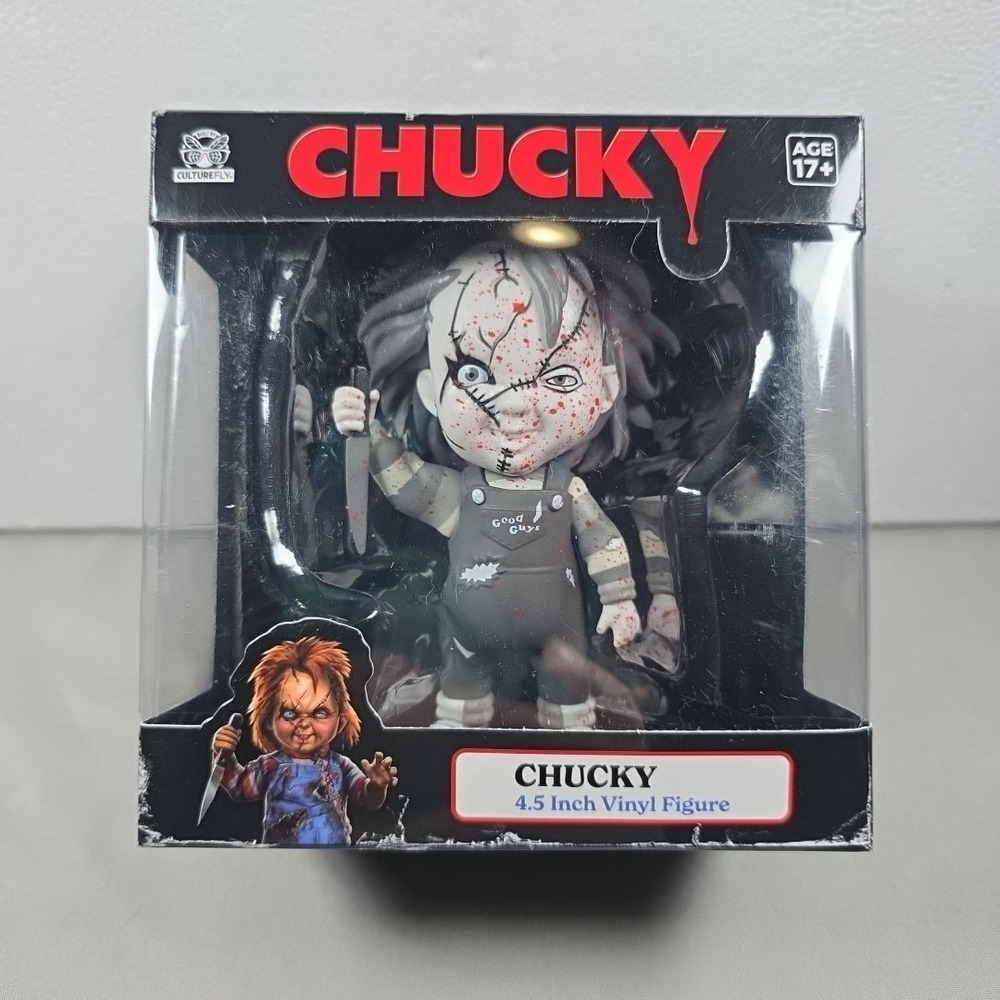 Culturefly Chucky‎ 4.5 Inch Vinyl Figure White Gray Blood Splatter Culture NIB